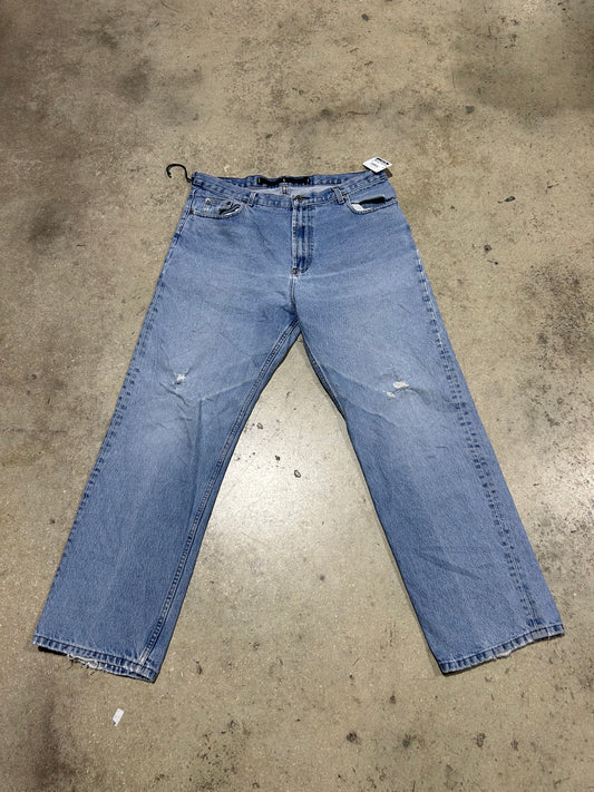 Distressed Nautice Washed Jeans - Light Blue Size 36x30