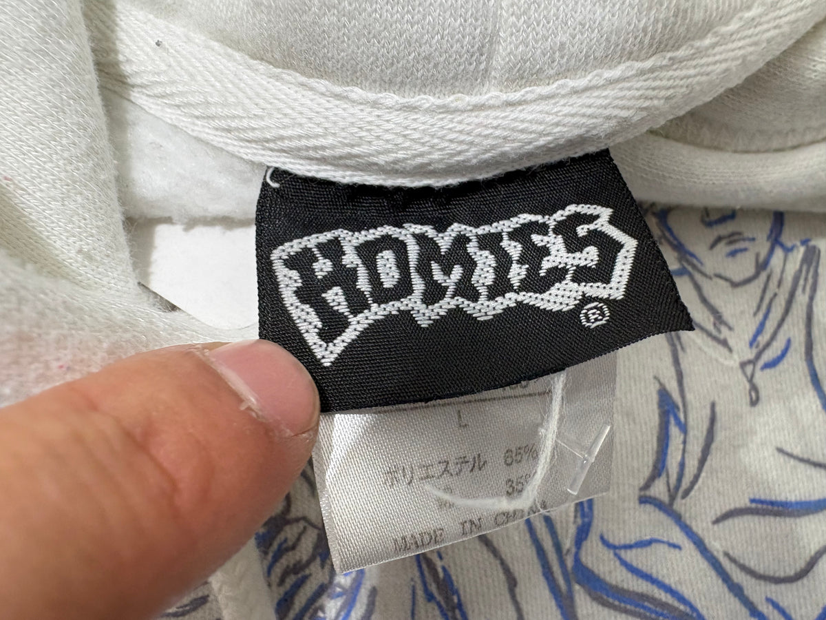 Homies Illustrated Pull Over Hoodie - White Size Large