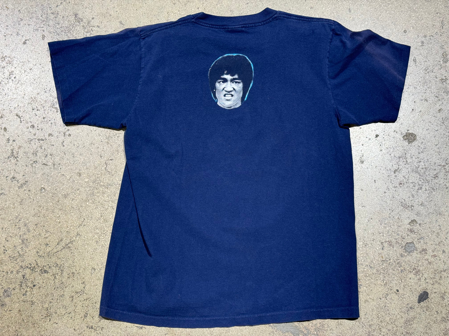 90s Bruce Lee Nunchucks Tee - Navy Size Large