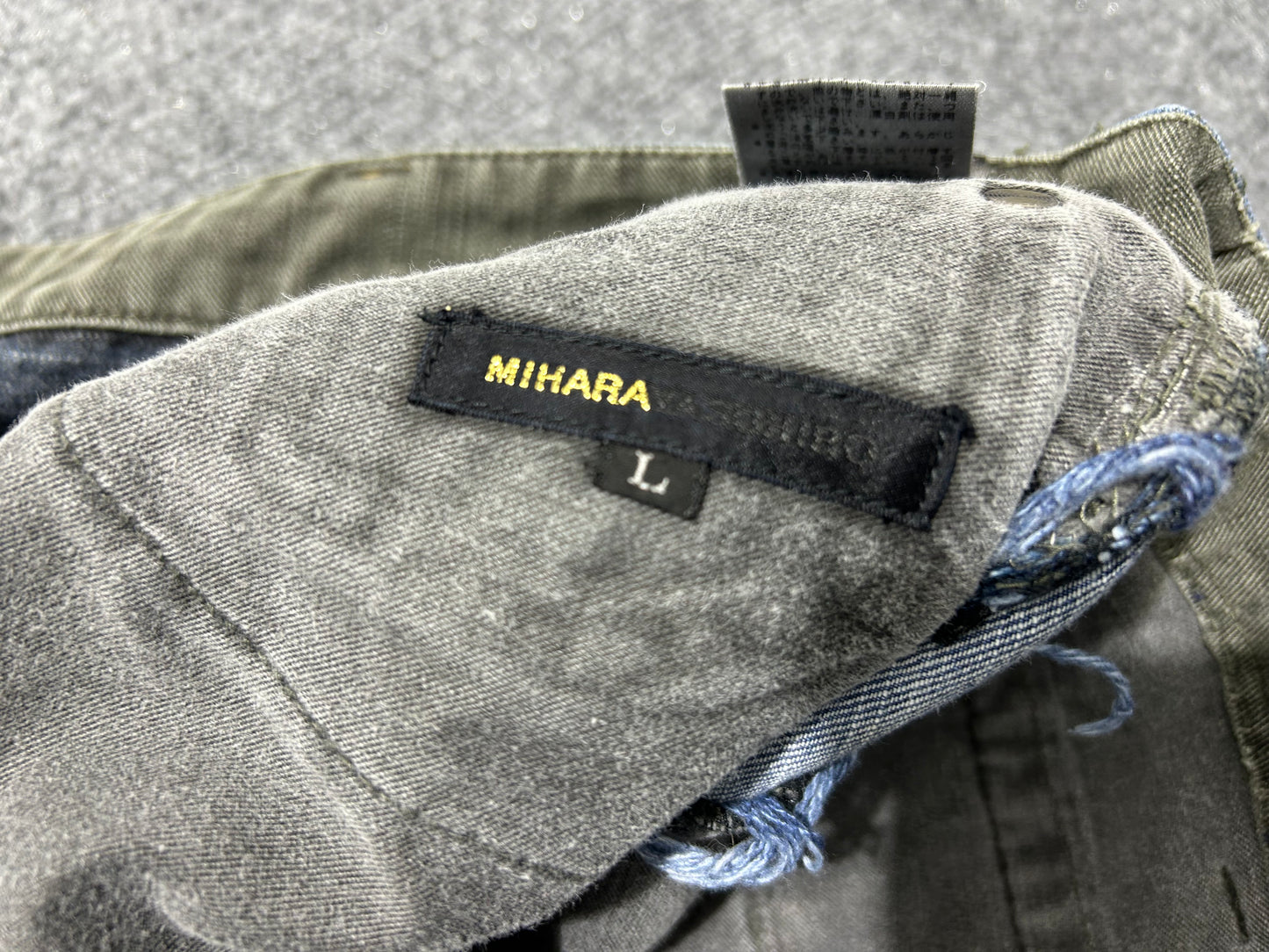 Mihara Tricolor Cargo Jeans - Blue/Black/Navy Size Large (con)