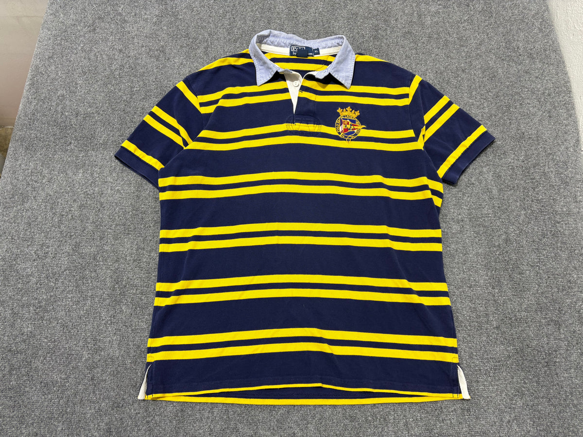 Polo Ralph Lauren #5 Rugby Polo Shirt - Navy / Gold  Size XL