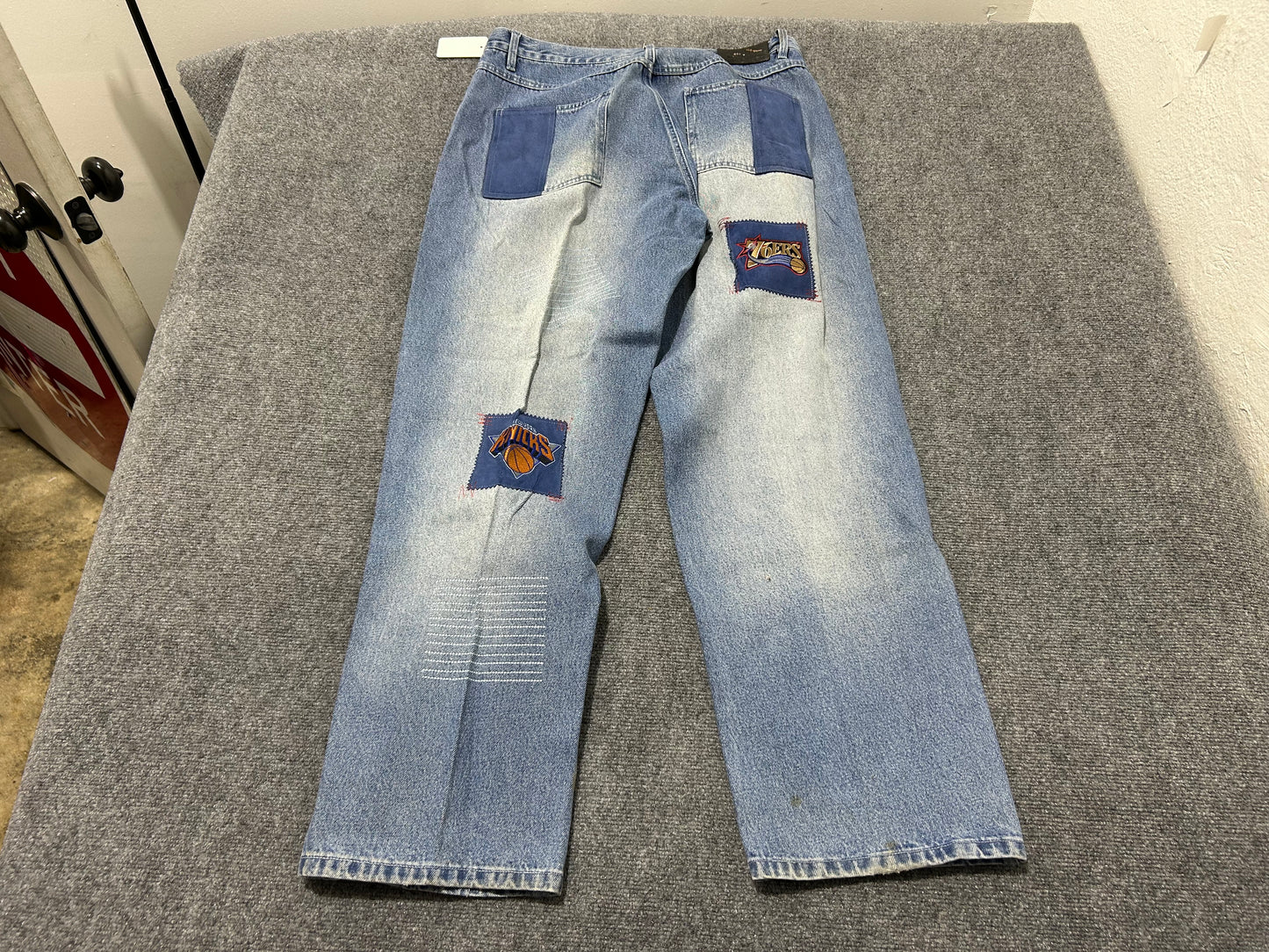 UNK NBA Team Patchwork Denim Jeans - Blue Size 36s Jeans - Black Size 36