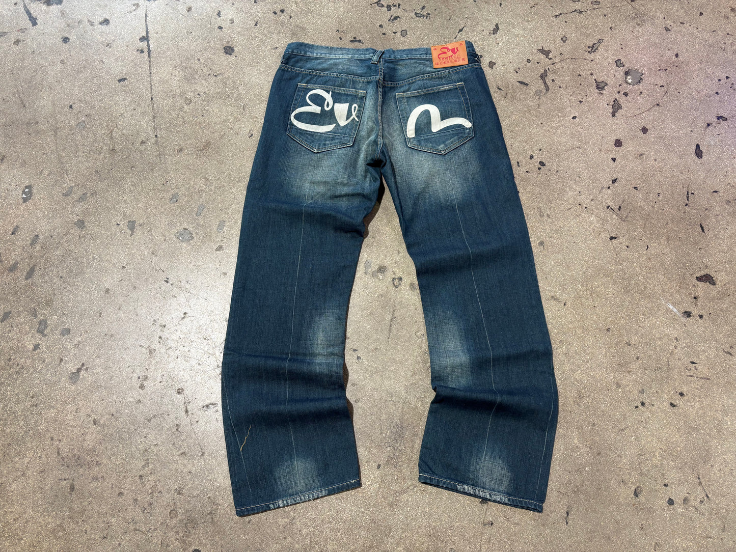Evisu Pocket Logo Bootcut Jeans - Blue Size 38