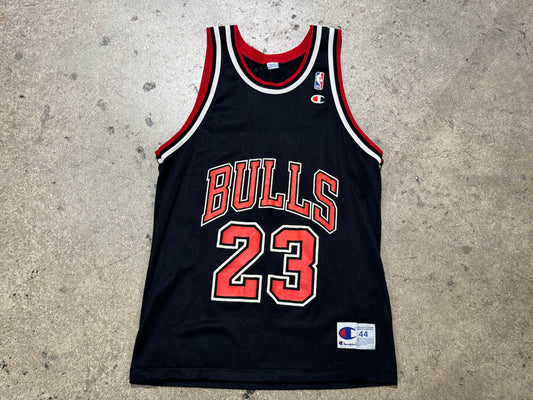 Champion Chicago Bulls Jordan #23 Jersey - Black Size 44/Large