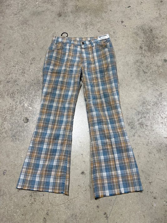 70s Levis Plaid Pants - Blue Size 30x29