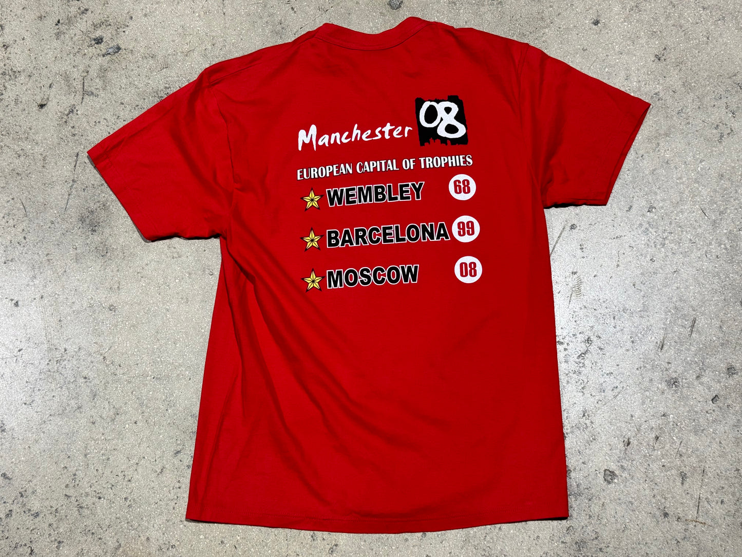 2008 Bootleg Manchester United Premier League Champions Tee - Red Size Medium