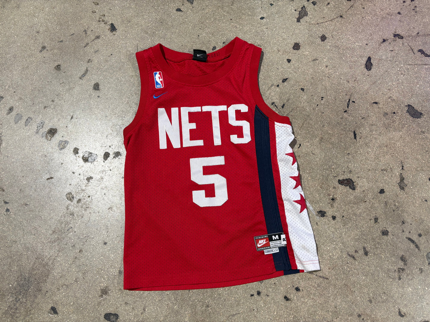 Kids New Jersey Nets #5 Kidd Basketball Jersey - Red Size Kids Medium