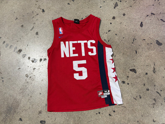 Kids New Jersey Nets #5 Kidd Basketball Jersey - Red Size Kids Medium
