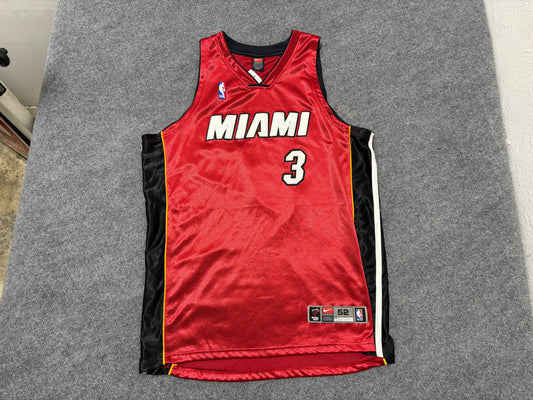 Nike Miami Heat #3 Wade Authentic Jersey - Red Size  52/XL