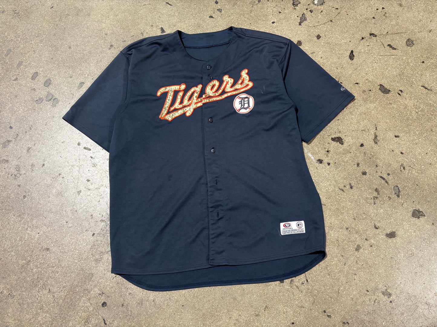 True Fan Detroit Tigers Baseball Jersey - Navy Size XXL