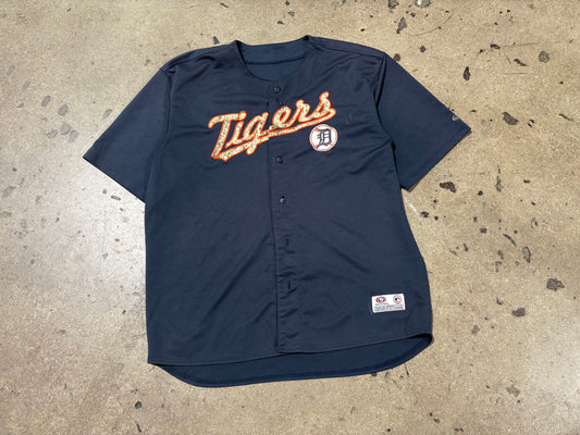 True Fan Detroit Tigers Baseball Jersey - Navy Size XXL