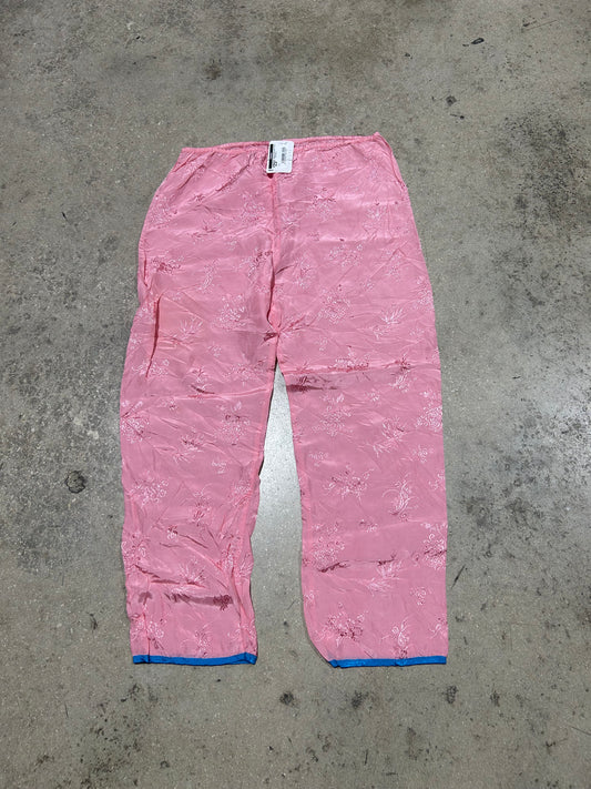Womens Silk Pattern Pants - Pink Size 2