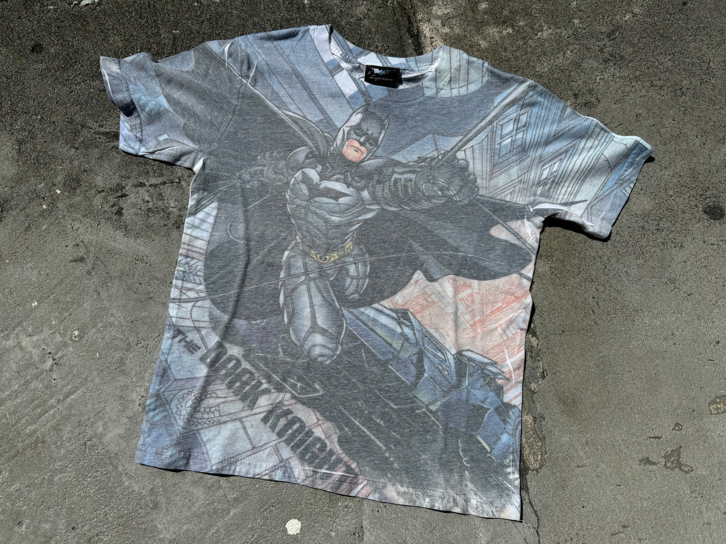 The Dark Knight Batman All Over Print Tee - White Kids Size Medium