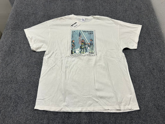 2002 First Class Hero's 9/11 Tee - White size XL