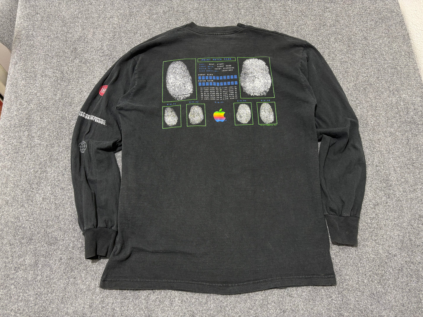 Apple Inc Mission Impossible Long Sleeve Tee - Black Size XL