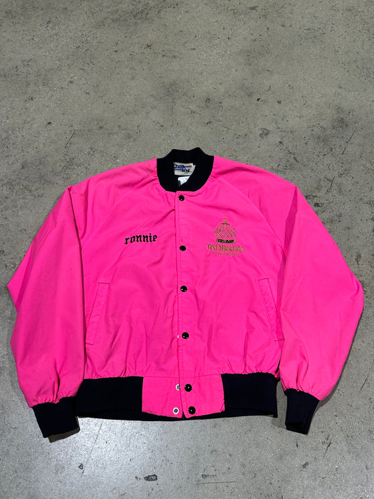 Trump Taj Mahal Casino Resort Bomber Jacket - Fuchsia Pink Size Medium