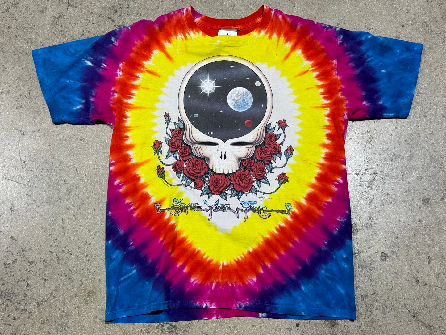 Grateful Dead Space Your Face Tee - Tie Dye Size XL