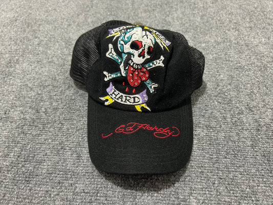 Ed Hardy Skull Trucker Hat - Black
