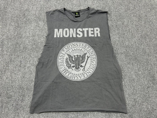 Monster Energy Drink Cutoff Tee - Gray Size Large