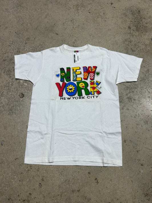 New York City Art Spell Out Tee - White Size Medium
