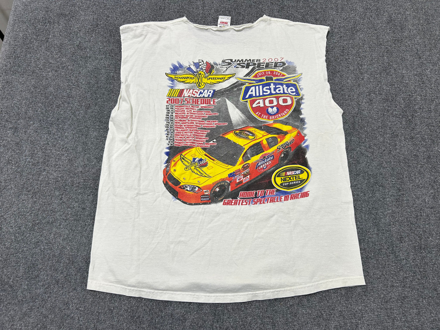 2007 Allstate 400 Cutoff Tee - White Size XL