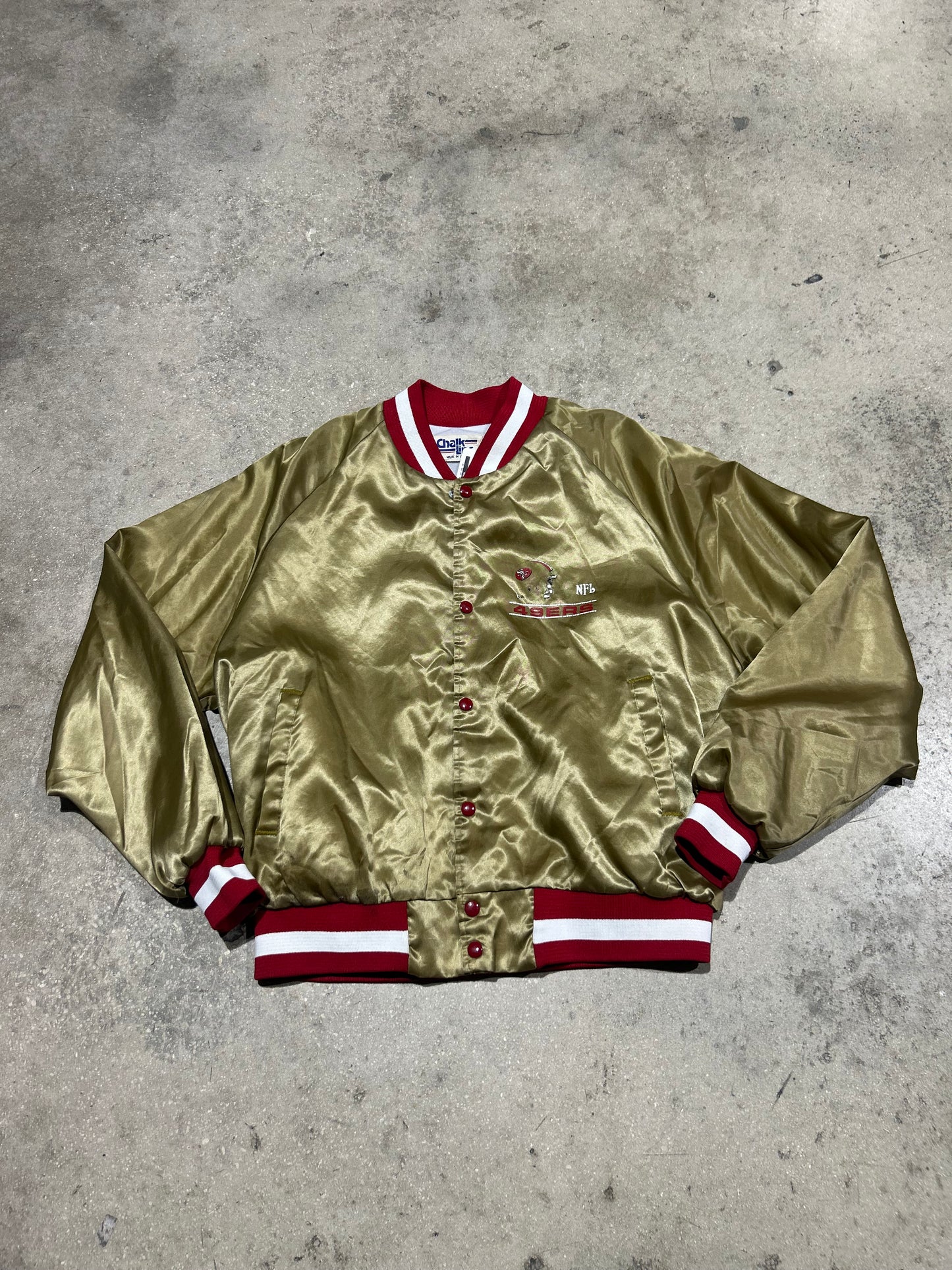 San Fransisco 49ers Football Varsity Jacket - Gold/Red Size XL