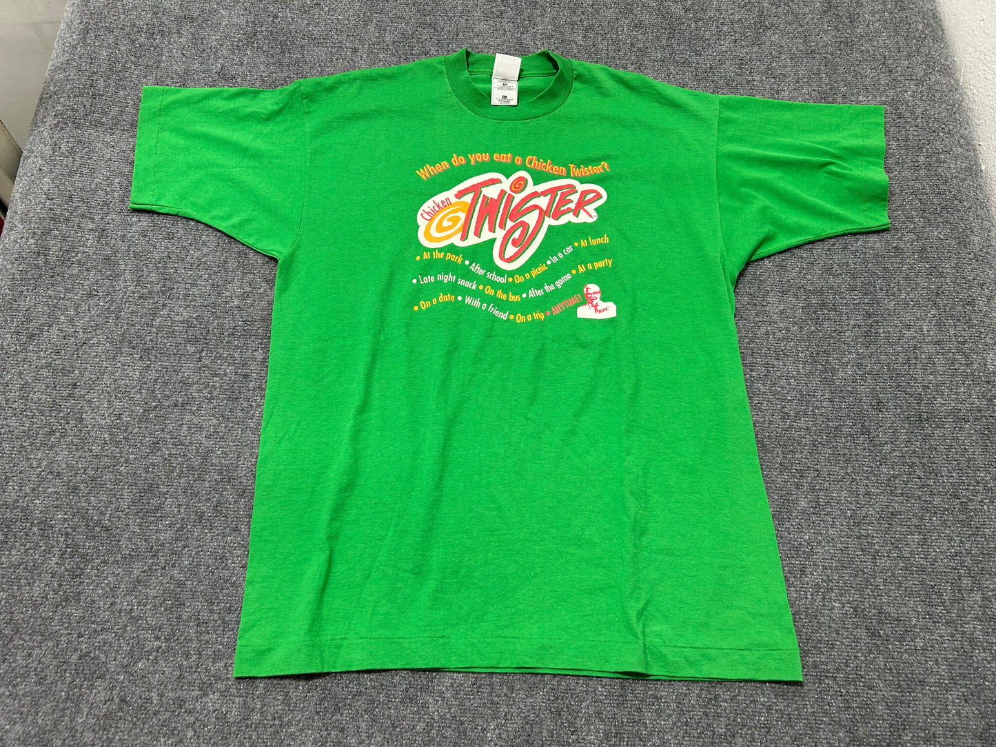 1997 KFC Twister Tee - Green Size XL (21.5x29)