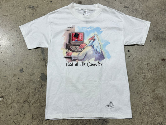 God Computer Tee - White Size Large