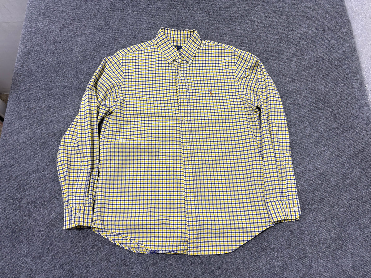 Polo Ralph Lauren Plaid Button Up Shirt - Yellow/Blue Size Medium (CON)