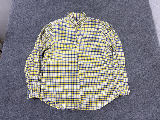Polo Ralph Lauren Plaid Button Up Shirt - Yellow/Blue Size Medium (CON)