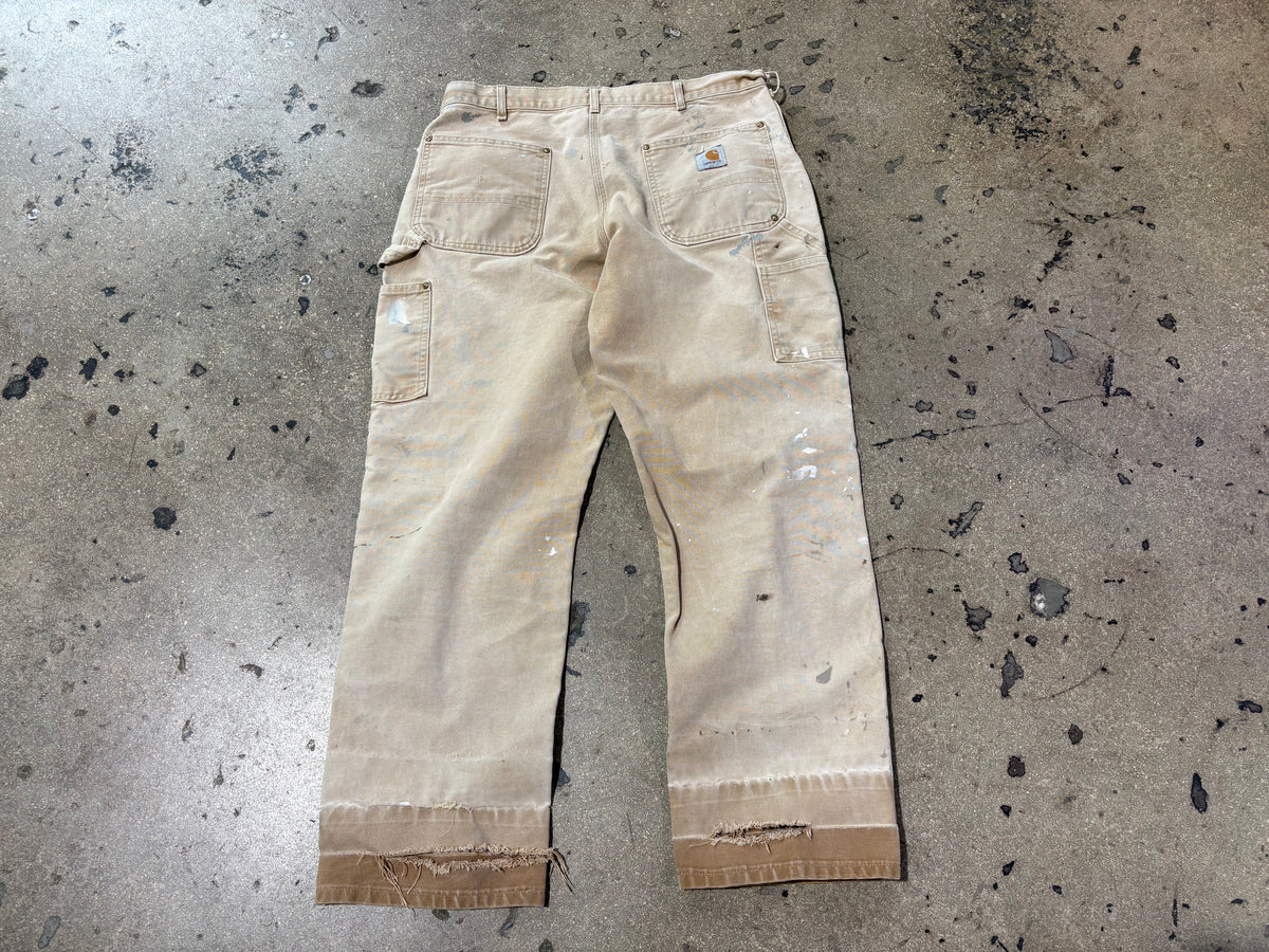Carhartt Double Knee Painted Pants - Light Khaki Size 36 x 30