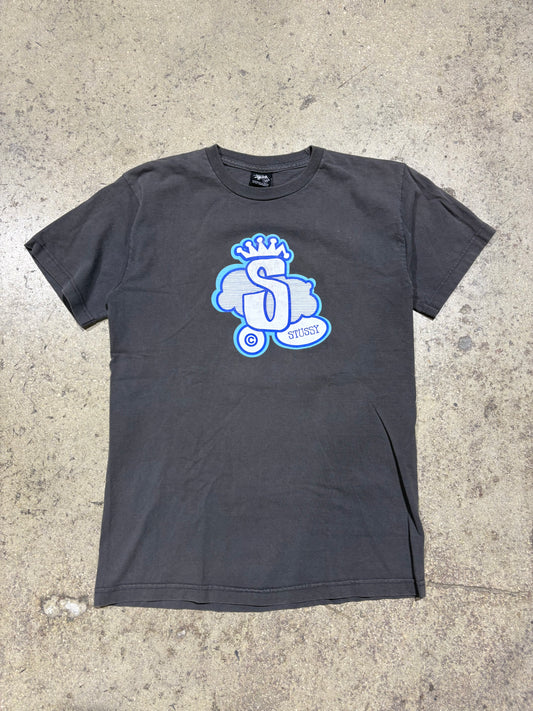 Stussy Graffiti Logo Tee - Grey Size Medium