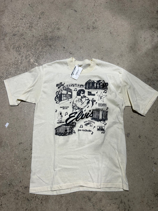 Elvis Presley Hits Tee - Cream Size Medium