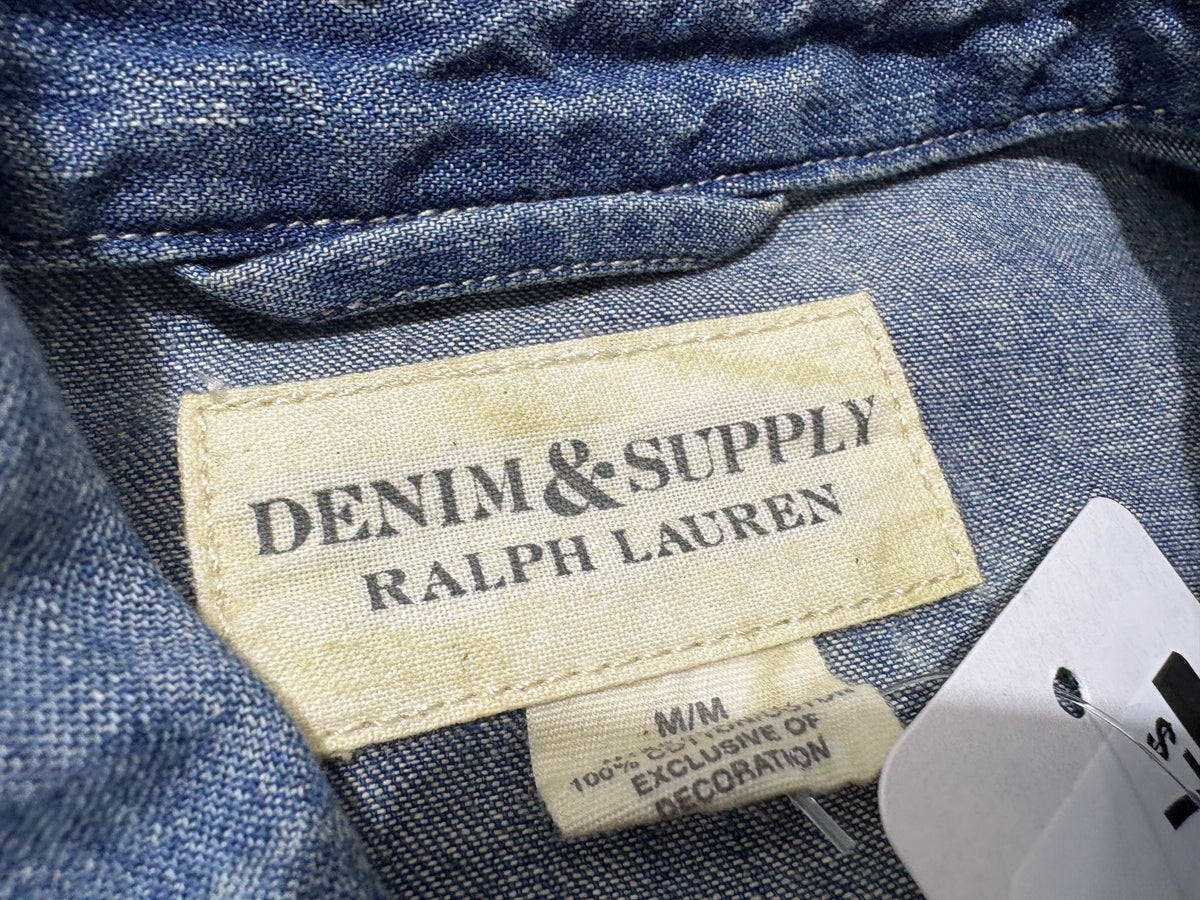 Ralph Lauren Denim Supply Western Denim Shirt - Blue Size Medium (CON)