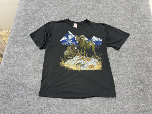 1989 Big Horn Mountain Sheep Tee - Black Size XL