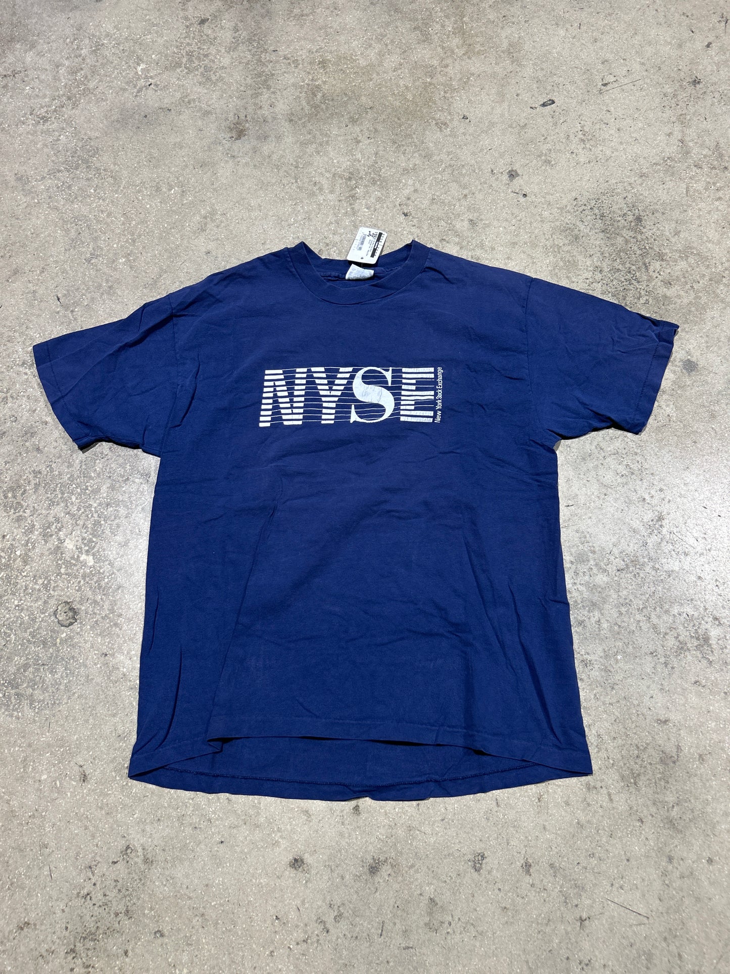 90s New York Stock Exchange Tee - Navy Blue Size XL