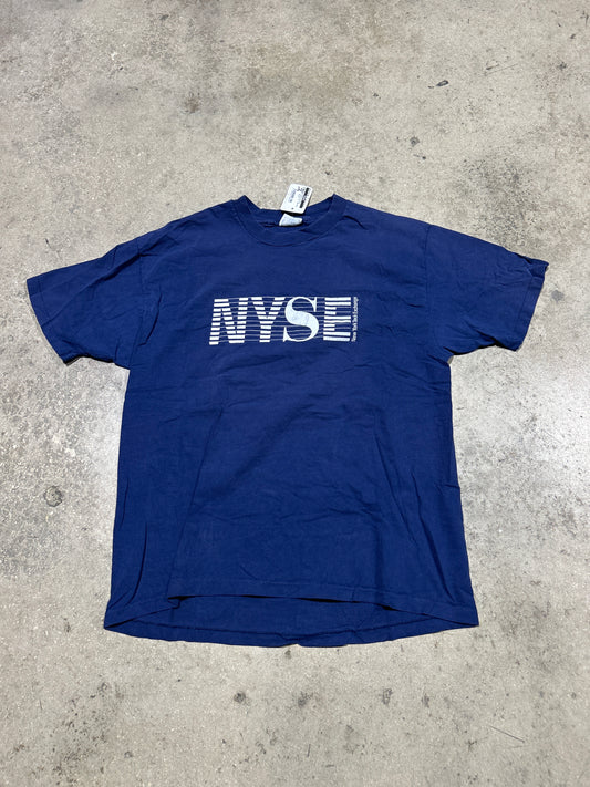 90s New York Stock Exchange Tee - Navy Blue Size XL