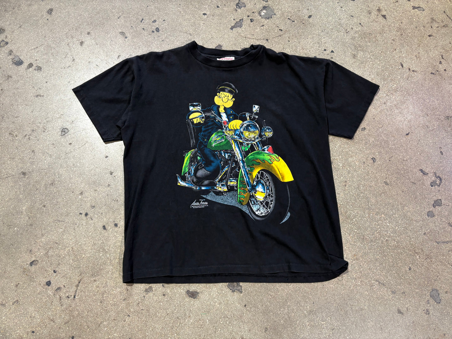 1993 Popeye Biker Tee - Black Size XL