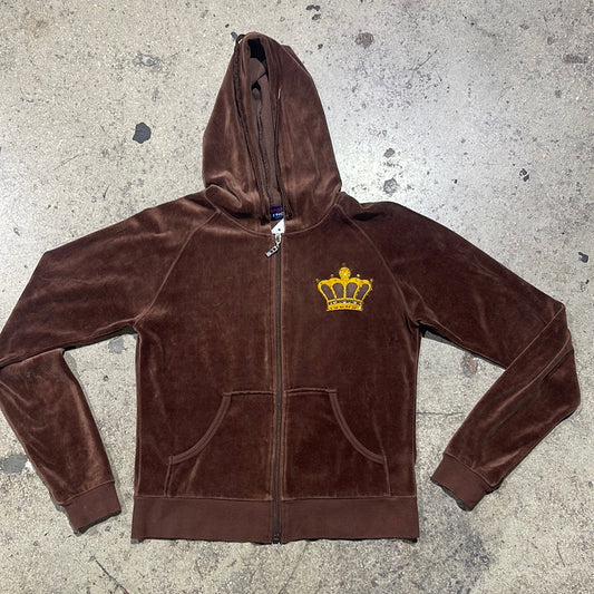 Women's Ragsport Athletics Crown Zip Up Hoodie - Brown Size Small