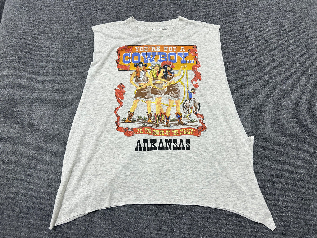 Youre Not a Cowboy Cutoff  Tee - Grey Size XXL