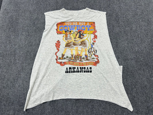 Youre Not a Cowboy Cutoff  Tee - Grey Size XXL