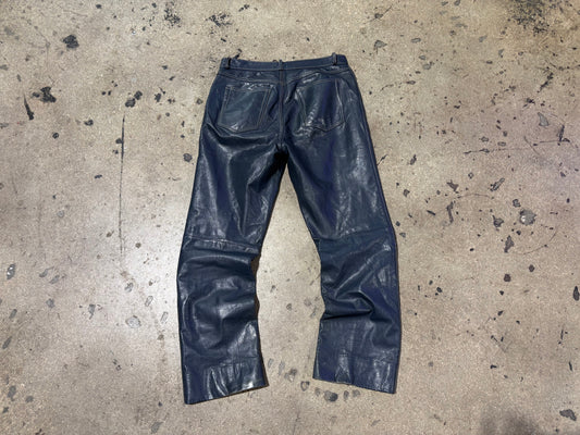In Extenso Leather Pants - Navy Size 32