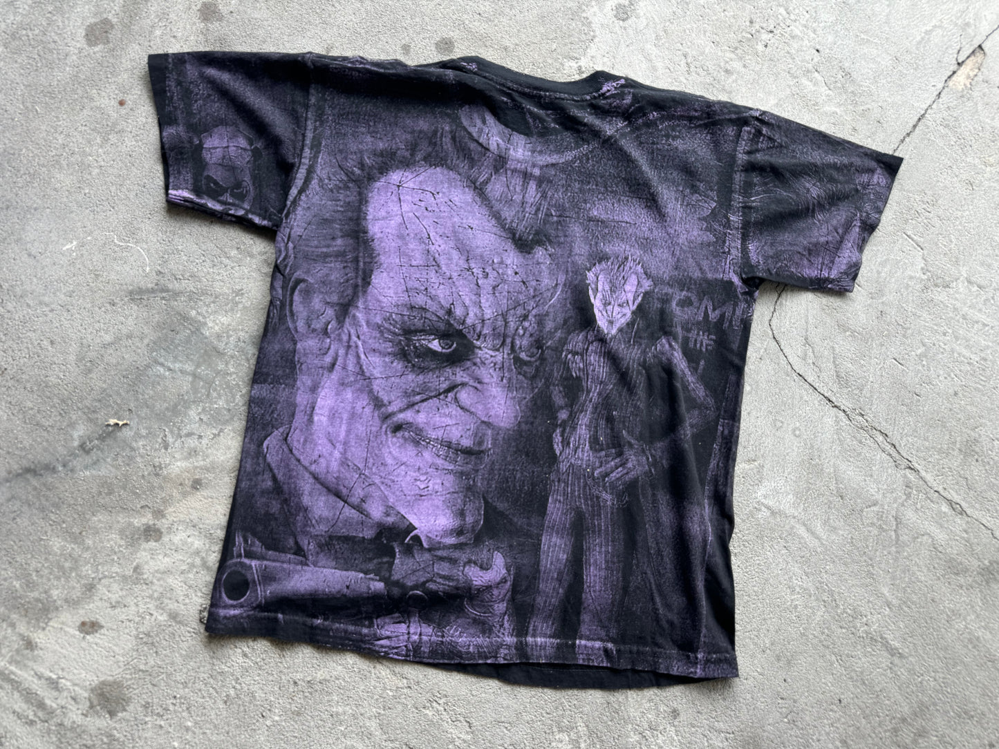 The Dark Knight Joker Why So Serious All Over Print Tee - Purple Size Medium