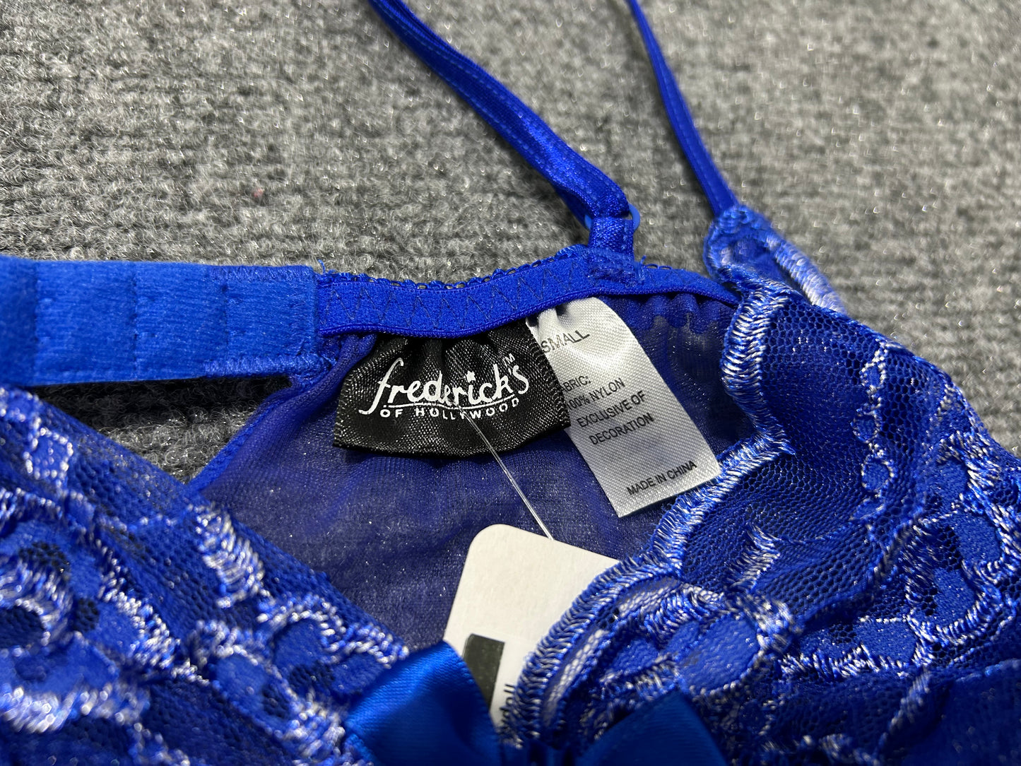Women's Lace Babydoll Dress - Blue Size Small