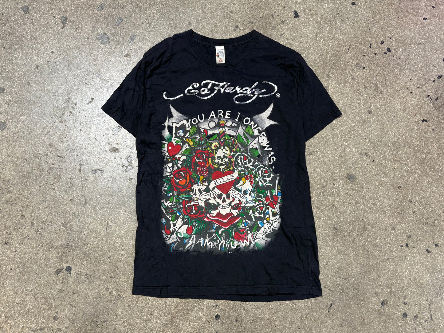 Ed Hardy Love's Embrace Tee - Black Size XL