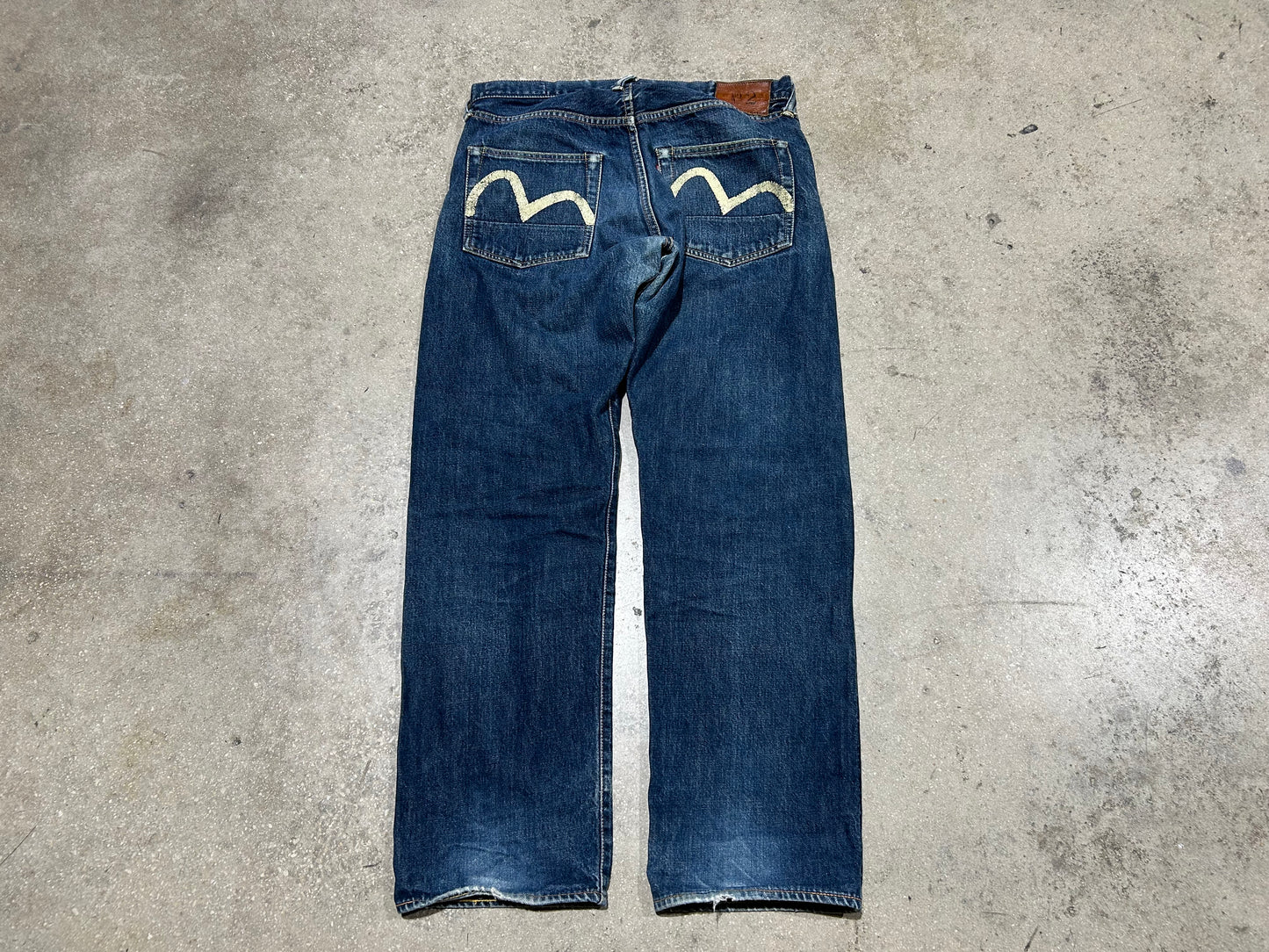 Evisu Back Pocket Hits Jeans - Navy/White Size 34