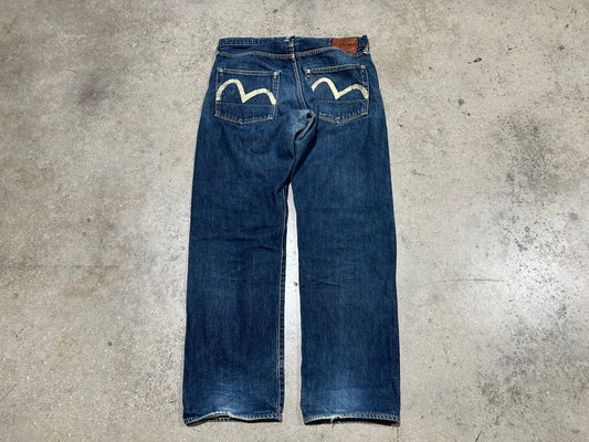 Evisu Back Pocket Hits Jeans - Navy/White Size 34