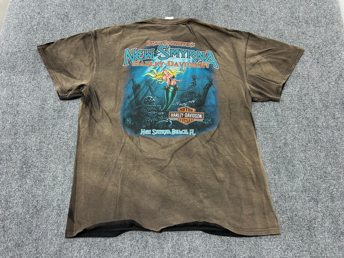Harley Davidson Mermaid New Smyrna Tee - Faded Black size XL