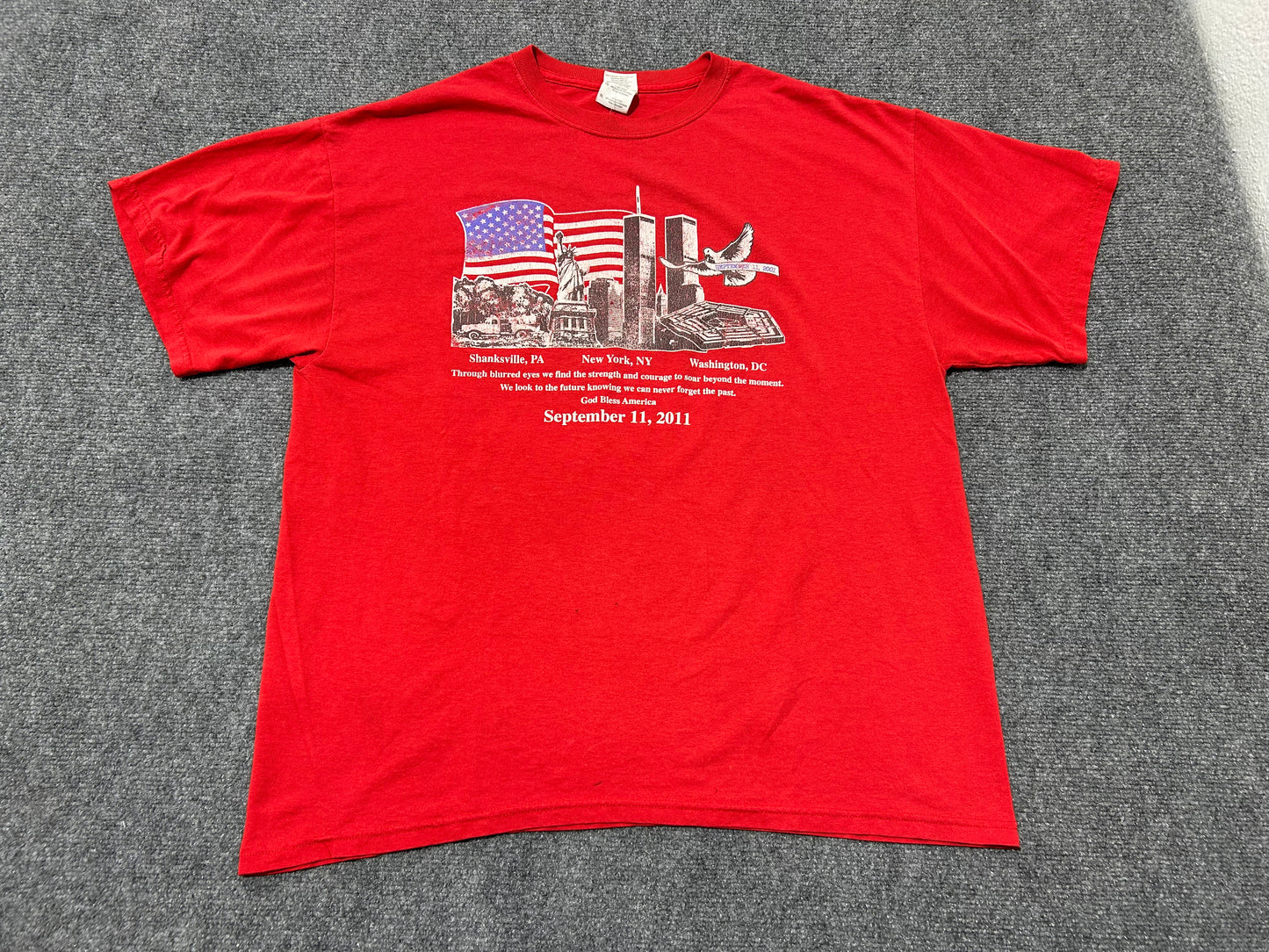 9/11 Memorial Tee - Red Size XL