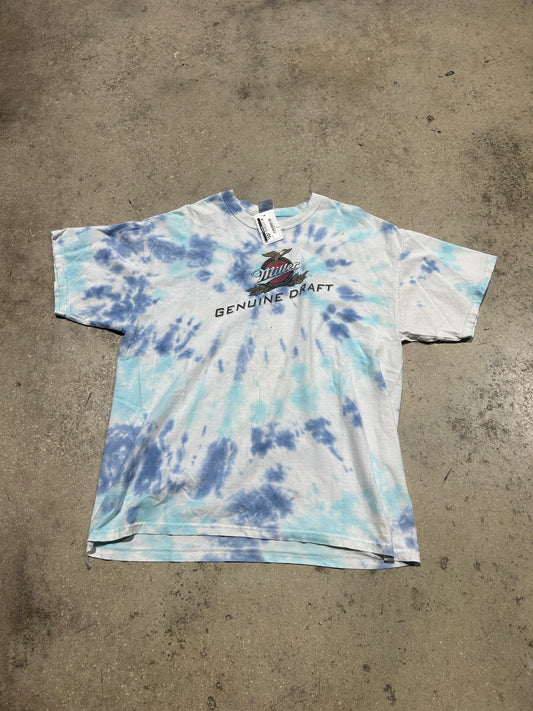 Miller Beer Tye Dye Tee - Blue/White Size XL